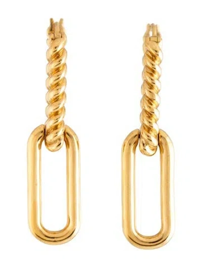 Pre-owned Missoma Textured Radial Ovate Hoop Drop Earrings In Multicolor