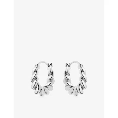 Missoma Tidal Small Silver Plated Brass Hoop Earrings