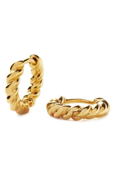 Missoma Twisted Huggie Hoop Earrings In Gold