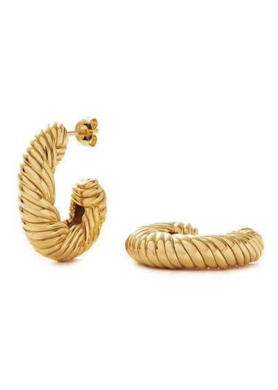 Missoma Wavy Ridge Medium 18kt Gold-plated Hoop Earrings