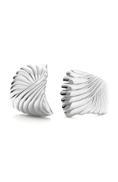 Missoma Wavy Ridge Ripple Oversize Stud Earrings In Gold