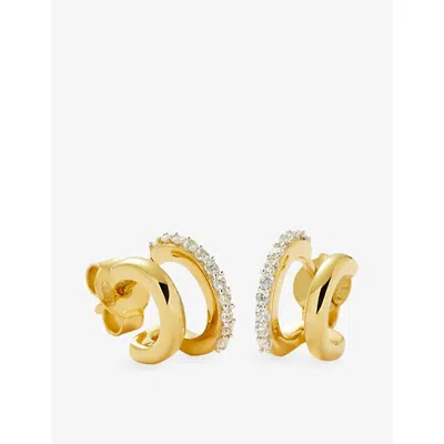 Missoma Womens  Classic Double Huggie 18ct Gold Vermeil Plated 925 Sterling Silver Earrings