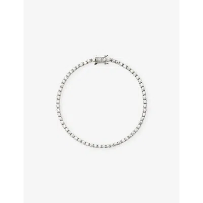 Missoma Womens Classic Tennis Rhodium-plated Recycled Sterling-silver Bracelet