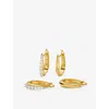 Missoma Womens Claw Huggies 18ct Yellow Gold-plated Vermeil Sterling-silver And Zirconia Earring Set In Gold