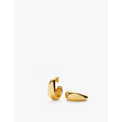 Missoma Womens Dome Medium 18ct Yellow Gold-plated Brass Hoop Earrings