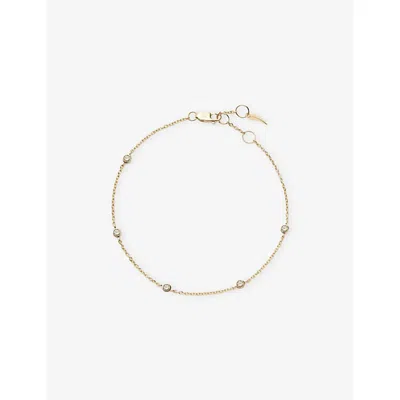 Missoma Womens Floating 14ct Yellow Gold And 0.06ct Lab Grown Diamond Bracelet