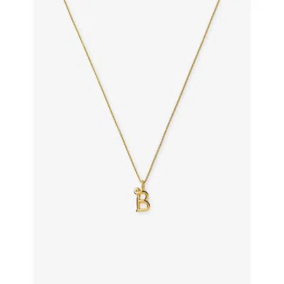 Missoma Womens Gold B Curly Molten Mini Initial 18ct Yellow-gold Vermeil Necklace In Brown