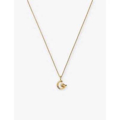 Missoma Womens Gold G Curly Molten Mini Initial 18ct Yellow-gold Vermeil Necklace