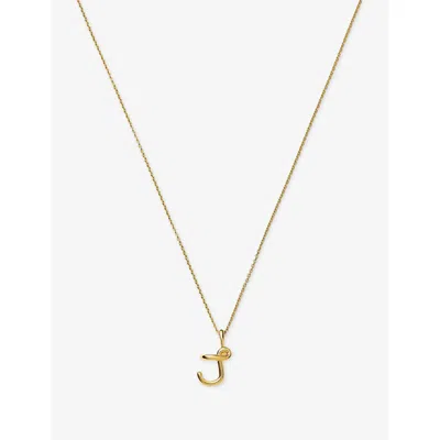 Missoma Womens Gold J Curly Molten Mini Initial 18ct Yellow-gold Vermeil Necklace