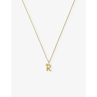 Missoma Womens  Curly Molten Mini Initial 18ct Yellow-gold Vermeil Necklace