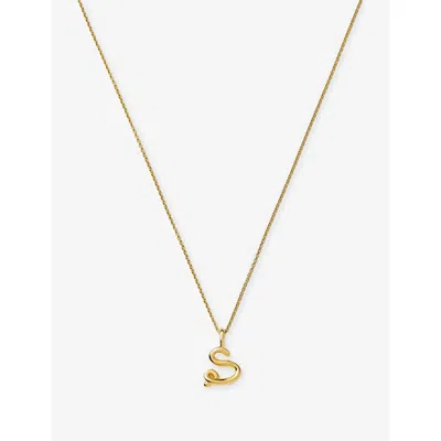 Missoma Womens  Curly Molten Mini Initial 18ct Yellow-gold Vermeil Necklace