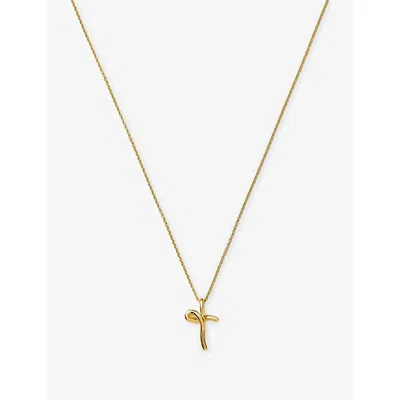 Missoma Womens  Curly Molten Mini Initial 18ct Yellow-gold Vermeil Necklace