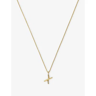 Missoma Womens Gold X Curly Molten Mini Initial 18ct Yellow-gold Vermeil Necklace