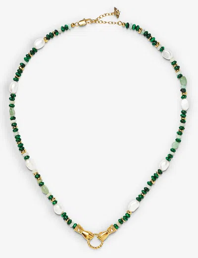 Missoma Womens Green/gold Harris Reed X  In Good Hands Recycled 18ct Yellow-gold Plated Brass, Quartz