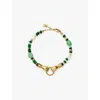 Missoma Harris Reed In Good Hands Beaded Gemstone Bracelet 18ct Gold Plated/multi Green Gemstone & Pearl Gol In Gold/green