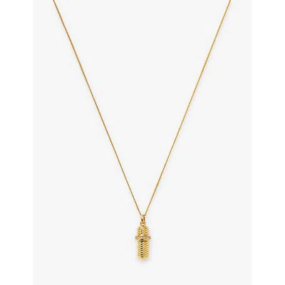 Missoma Womens Message In A Bottle 18ct Yellow Gold-plated Brass Pendant Necklace