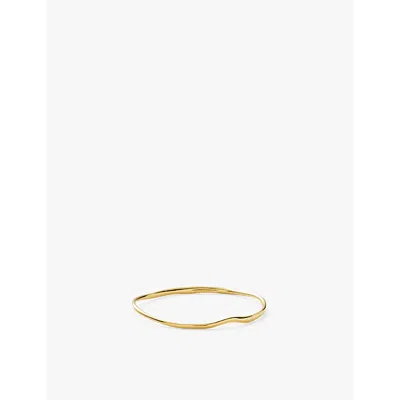 Missoma Womens Curved-design 18ct Recycled-yellow Gold Plated Vermeil Sterling-silver Bangle