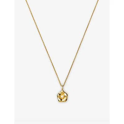 Missoma Womens Flower Drop 18ct Yellow Gold Vermeil Necklace