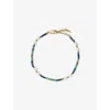Missoma Womens Gemstone 18ct Yellow-gold Plated Brass And Pearl Beaded Bracelet In Blue