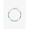 Missoma Womens Silver Gemstone 18ct Yellow-gold Plated Brass And Pearl Beaded Bracelet In Blue