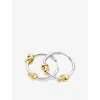 Missoma Womens Mixed Lucy Williams Knot Small 18ct Yellow-gold Vermeil And Rhodium Hoop Earrings In Silver