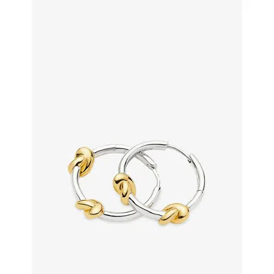 Missoma Womens Mixed Lucy Williams Knot Small 18ct Yellow-gold Vermeil And Rhodium Hoop Earrings In Silver