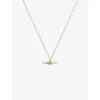 Missoma Womens Mixed Lucy Williams T-bar Knot 18ct Yellow-gold Vermeil And Rhodium Necklace In Silver