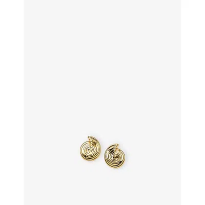 Missoma Womens Spiral Small 18ct Yellow Gold-plated Brass Stud Earrings