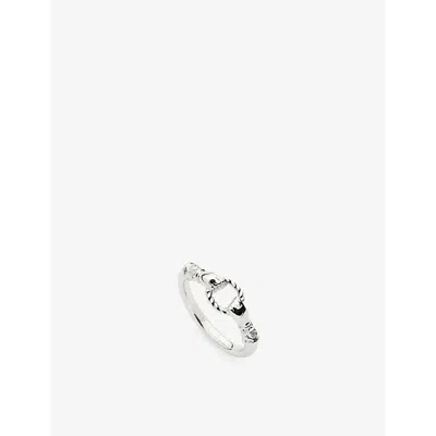 Missoma Womens  X Harris Reed In Good Hands Rhodium-plated 925 Sterling-silver Stacking Ring In Metallic