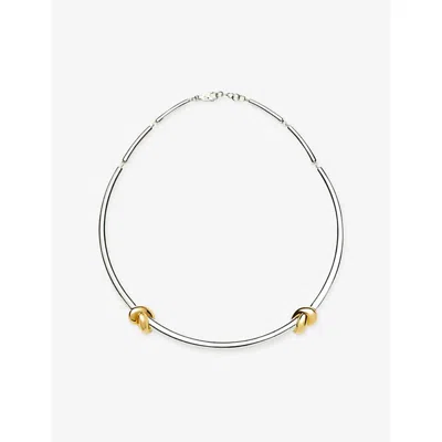 Missoma Womens Mixed  X Lucy Williams Knot Torque 18ct Gold And Rhodium-plated Brass Necklace In Multi