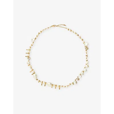 Missoma Womens Mixed Pearl Statement 18ct Yellow-gold Plated Brass And Pearl Necklace