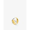 Missoma Womens Mixed Sculptural Molten 18ct Yellow Gold-plated And Rhodium-plated Brass Ring