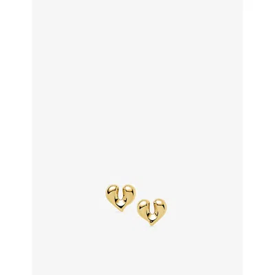 Missoma Womens Molten Heart 18ct Yellow Gold-plated Brass Earrings