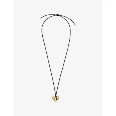 Missoma Womens Molten Heart Pendant 18ct Yellow Gold-plated Brass Cord Necklace