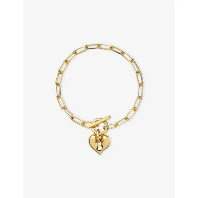 Missoma Womens Molten Heart T-bar 18ct Yellow Gold-plated Brass Bracelet