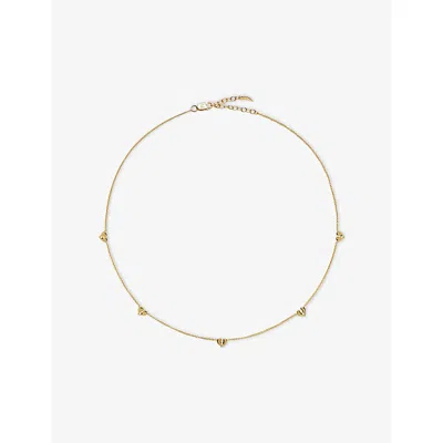 Missoma Womens Molten Mini Heart Charm 18ct Yellow Gold Vermeil Choker Necklace