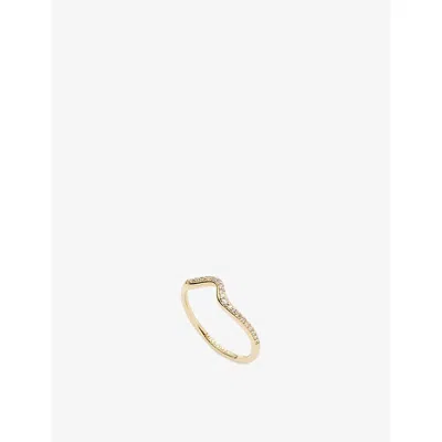 Missoma Womens Molten Snow 14ct Yellow Gold And 0.11ct Lab Grown Diamond Ring
