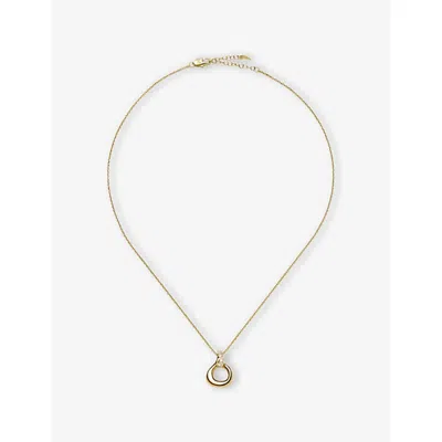 Missoma Womens Molten Snow Twisted 18ct Yellow Gold-plated Brass And Zirconia Pendant Necklace