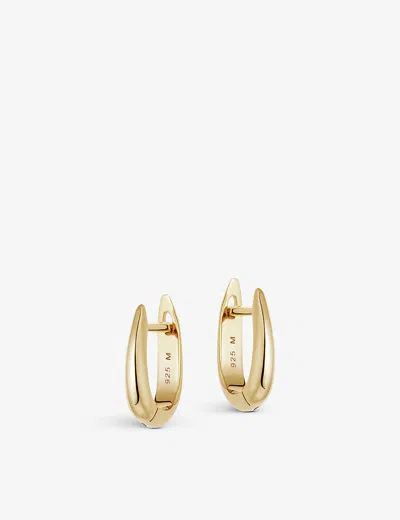 Missoma Womens Gold Plain Claw 18ct Gold-plated Vermeil Sterling Silver Huggie Earrings