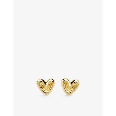MISSOMA WOMENS PUFFYHEART 18CT YELLOW GOLD-PLATED BRASS EARRINGS
