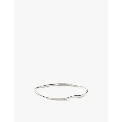 Missoma Womens Ripple Rhodium-plated Sterling-silver Bangle