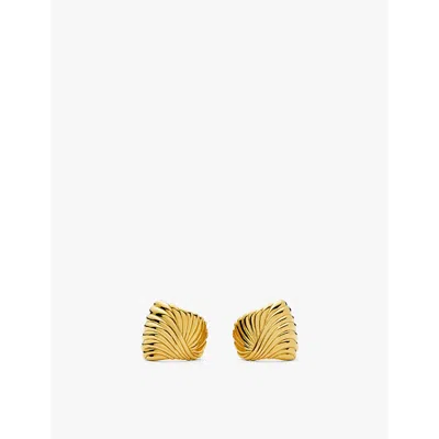 Missoma Womens Ripple Stud Recycled 18ct Yellow-gold Brass Earrings