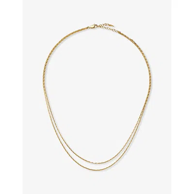 Missoma Womens Savi Twisted 18ct Yellow Gold-plated Brass Double-chain Necklace