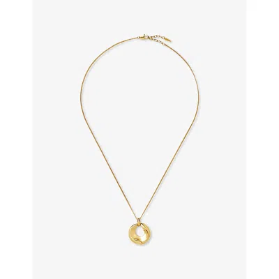 Missoma Womens Sculptural Ridge Molten 18ct Yellow Gold-plated Brass Pendant Necklace