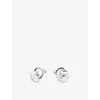 Missoma Womens Lucy Williams Knot Oversized Rhodium-plated Brass Stud Earrings Silver In Metallic