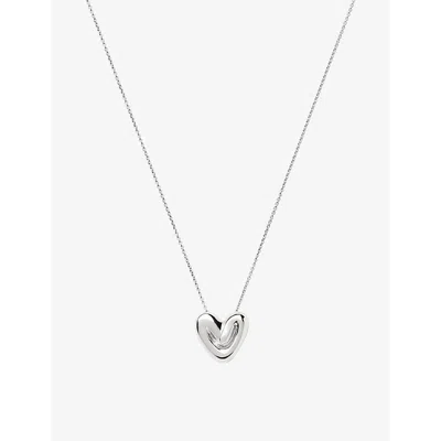 MISSOMA WOMENS SILVER PUFFY HEART RHODIUM-PLATED BRASS NECKLACE