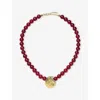 Missoma Womens Spiral Gemstone 18ct Yellow Gold-plated Brass And Crystal Quartz&nbsp; Beaded Pendant Necklac In Gold