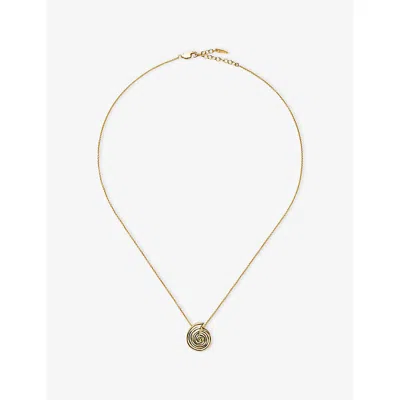 Missoma Womens Spiral Mini 18ct Yellow Gold-plated Brass Pendant Necklace