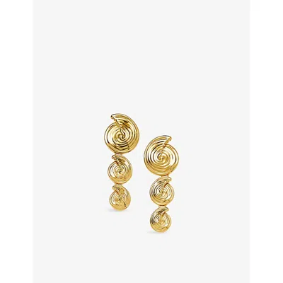 Missoma Womens Spiral Statement 18ct Yellow Gold-plated Brass Drop Earrings