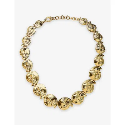 Missoma Womens Spiral Statement 18ct Yellow Gold-plated Brass Necklace